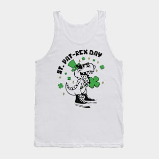 St Patrex Day Lucky Saurus Shamrock Tank Top